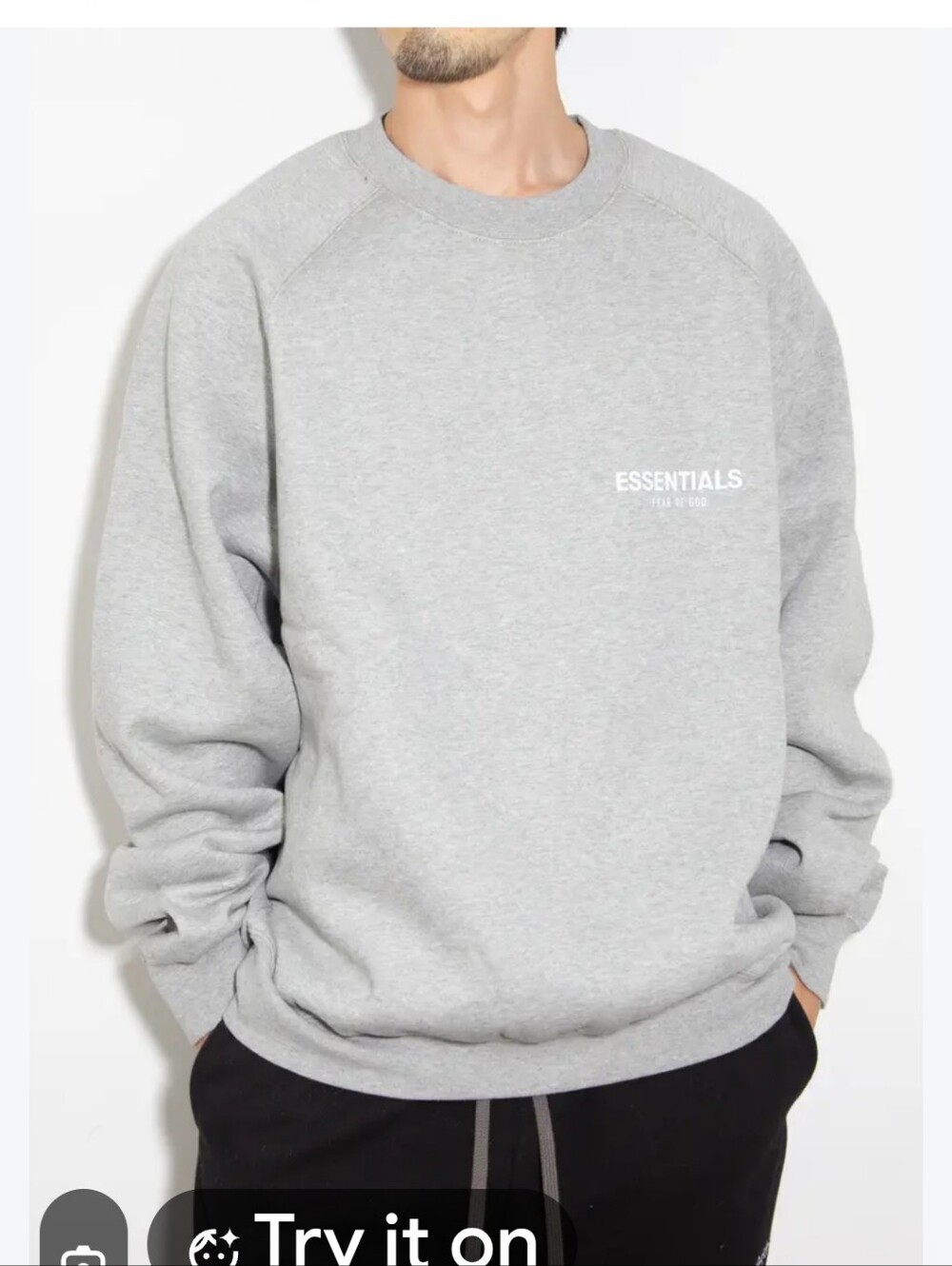 Fear of God Essentials Gray Crewneck Sweatshirt Mens